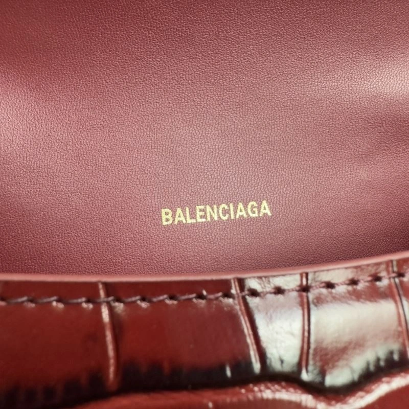 Balenciaga XS Hourglass Crocodile Bag with Gold Buckle AllSeason 70034