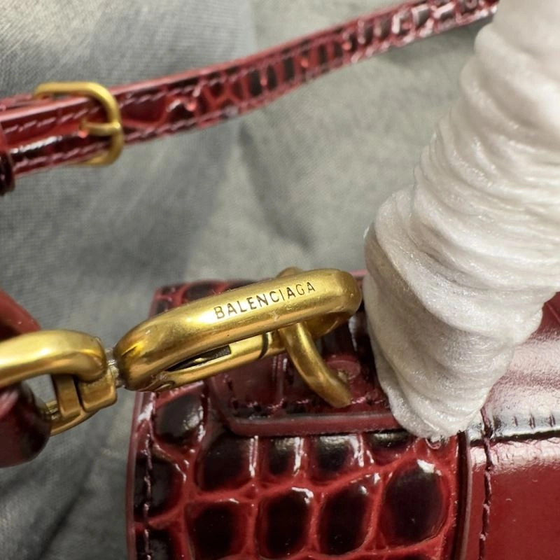 Balenciaga XS Hourglass Crocodile Bag with Gold Buckle AllSeason 70034