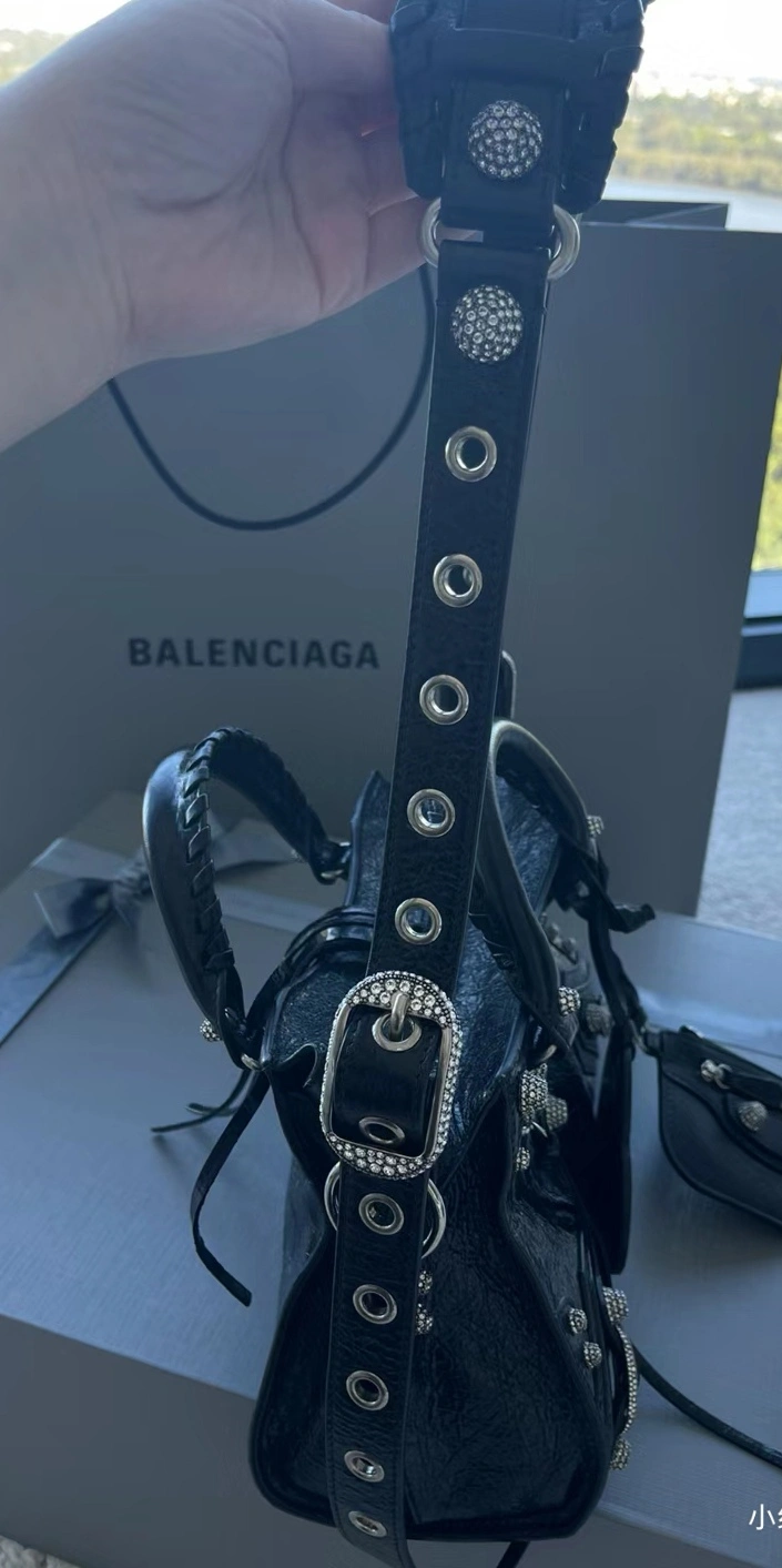 WeatherProof Balenciaga XS Le Cagole Neo City Handbag - Black Diamond Hardware 78787