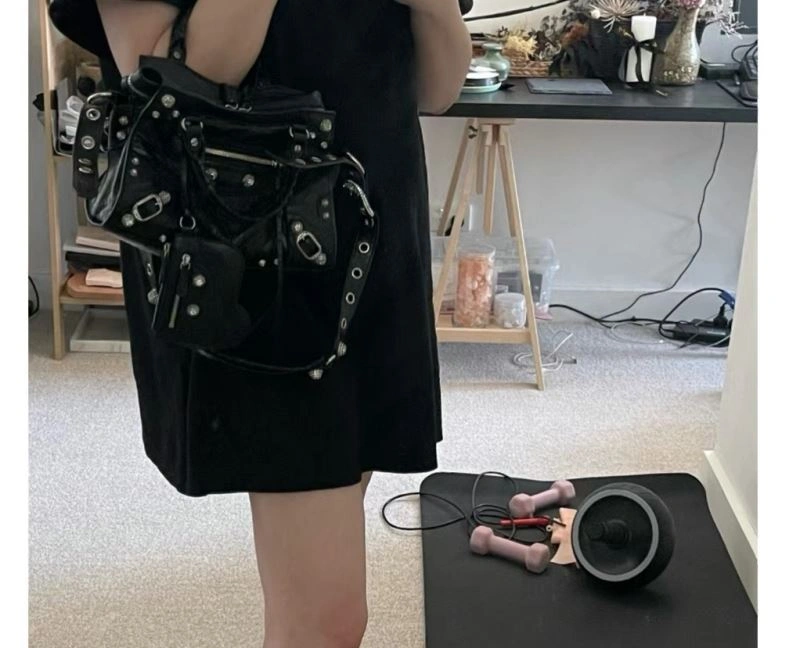 WeatherProof Balenciaga XS Le Cagole Neo City Handbag - Black Diamond Hardware 78787