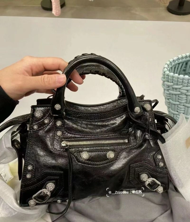 WeatherProof Balenciaga XS Le Cagole Neo City Handbag - Black Diamond Hardware 78787