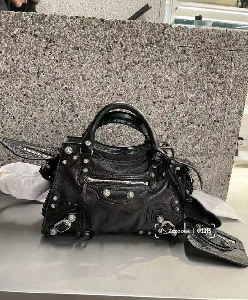 WeatherProof Balenciaga XS Le Cagole Neo City Handbag - Black Diamond Hardware 78787