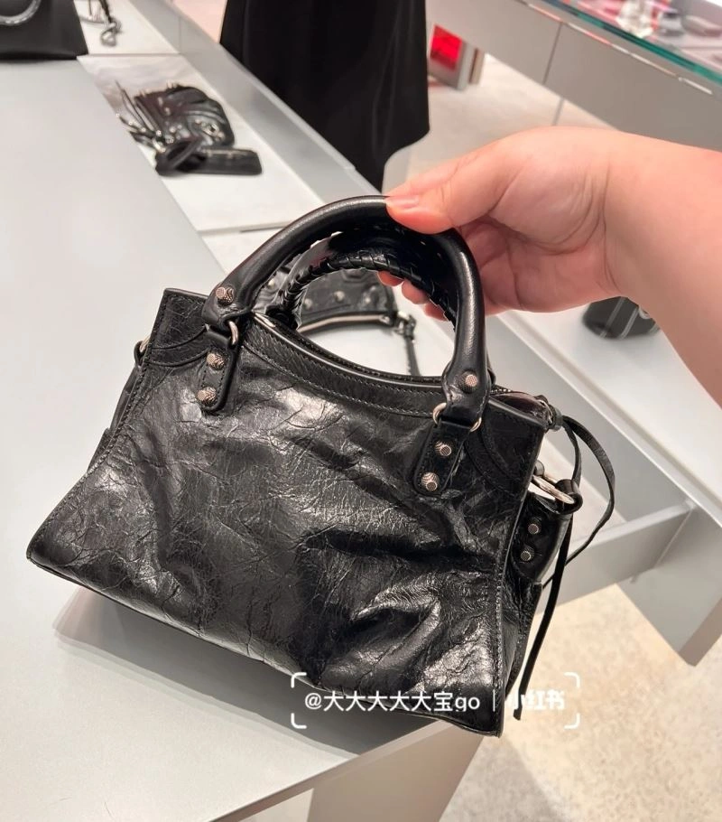 WeatherProof Balenciaga XS Le Cagole Neo City Handbag - Black Diamond Hardware 78787