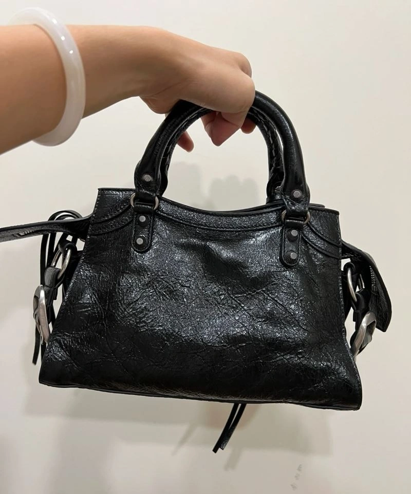 WeatherProof Balenciaga XS Le Cagole Neo City Handbag - Black Diamond Hardware 78787
