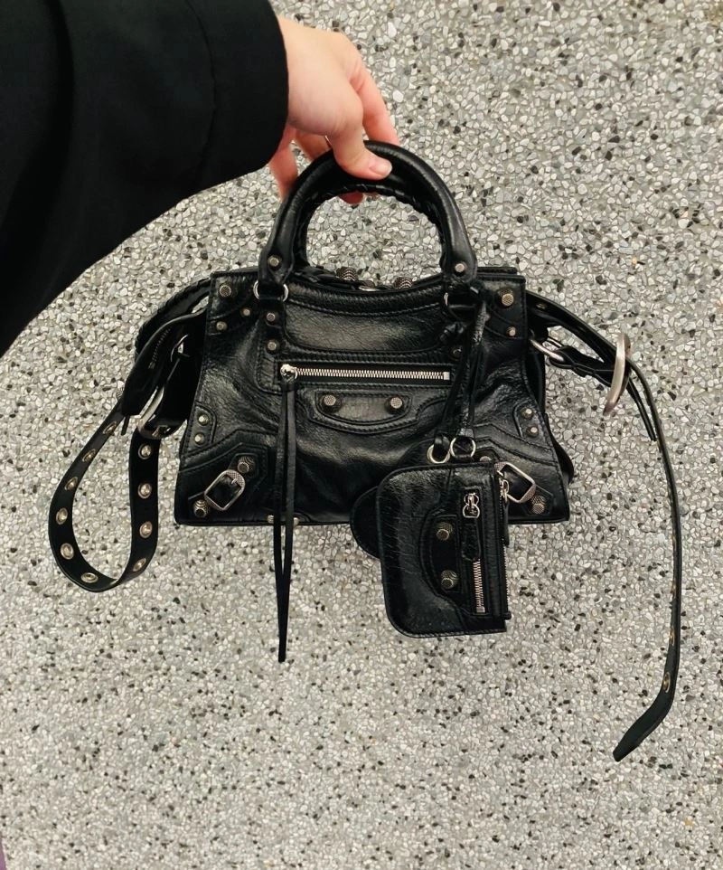 WeatherProof Balenciaga XS Le Cagole Neo City Handbag - Black Diamond Hardware 78787