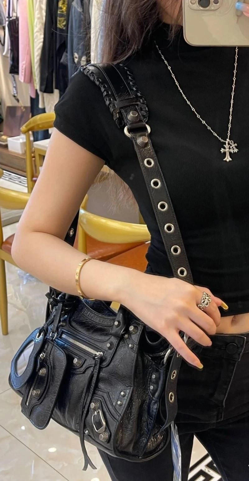 WeatherProof Balenciaga XS Le Cagole Neo City Handbag - Black Diamond Hardware 78787