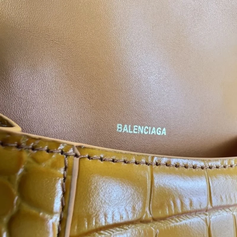 QuickDry Balenciaga XS Orange Crocodile Hourglass Bag with Gold Buckle 37760