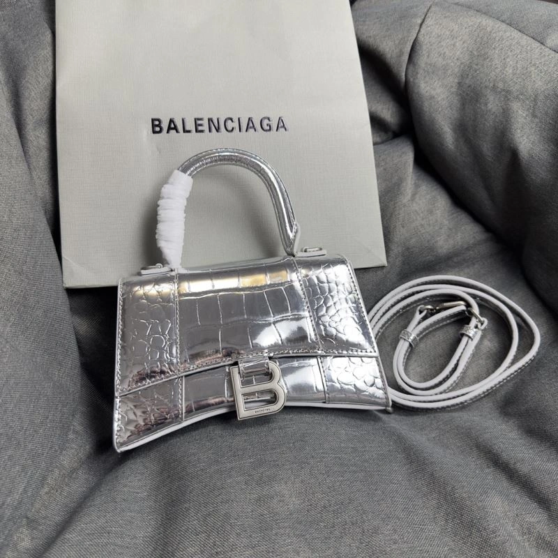 Vibrant Balenciaga XS Silver Buckle Crocodile Hourglass Bag 70003