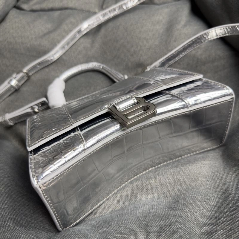 Vibrant Balenciaga XS Silver Buckle Crocodile Hourglass Bag 70003