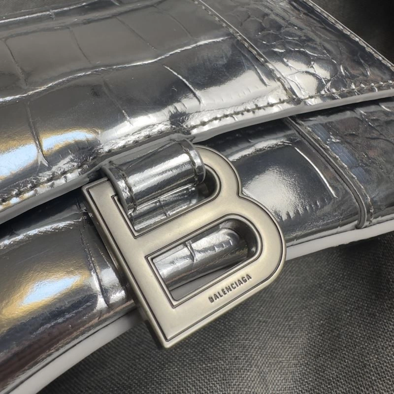 Vibrant Balenciaga XS Silver Buckle Crocodile Hourglass Bag 70003