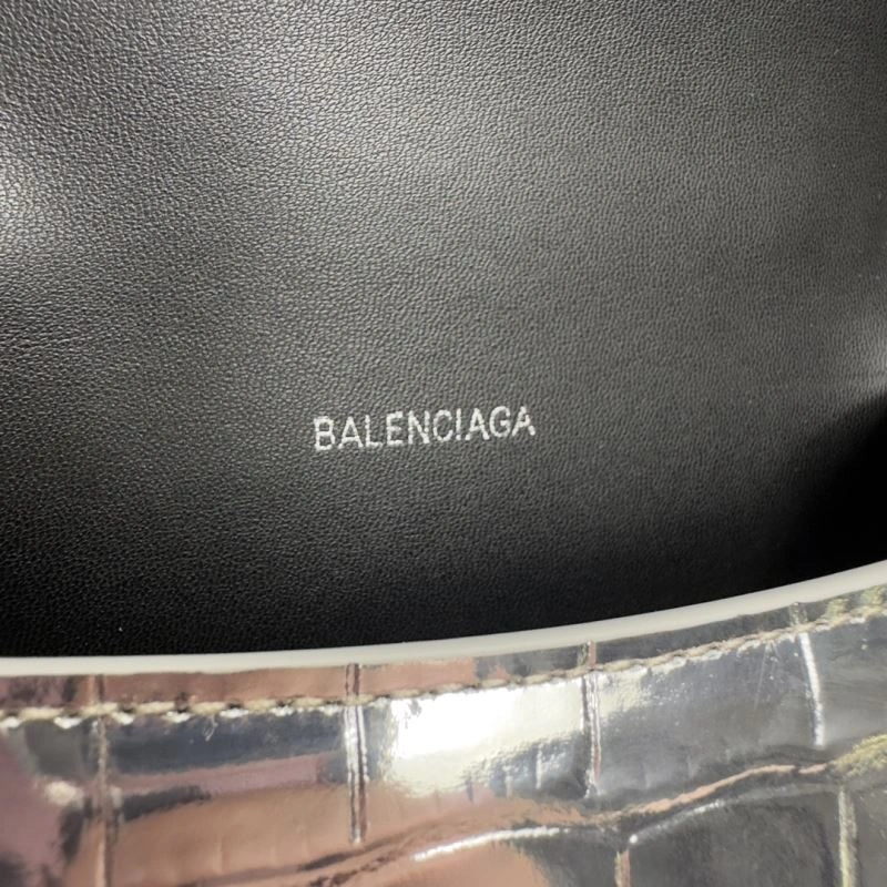 Vibrant Balenciaga XS Silver Buckle Crocodile Hourglass Bag 70003