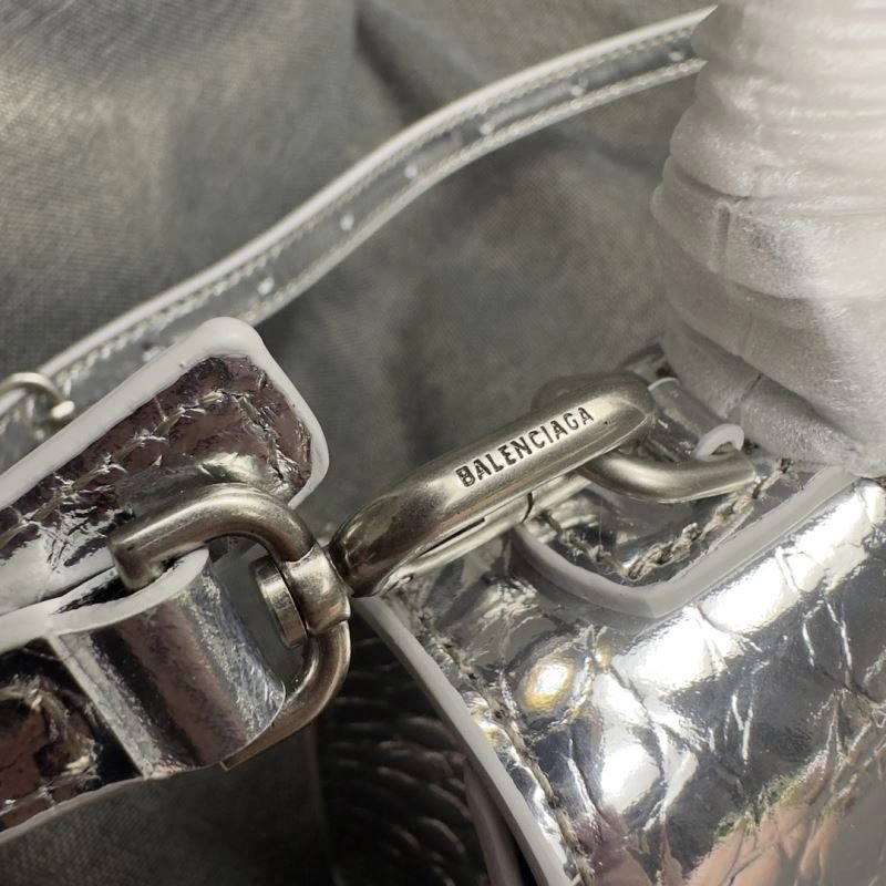 Vibrant Balenciaga XS Silver Buckle Crocodile Hourglass Bag 70003