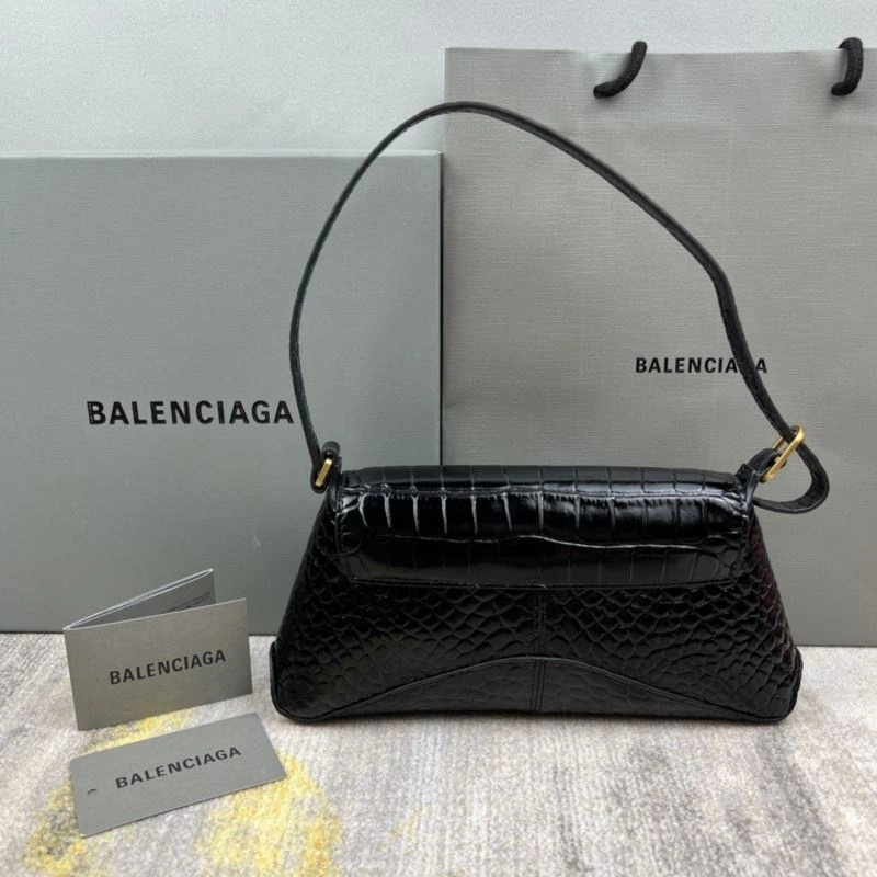 Breathable Balenciaga XX Crocodile Black Lambskin Shoulder Bag 78330
