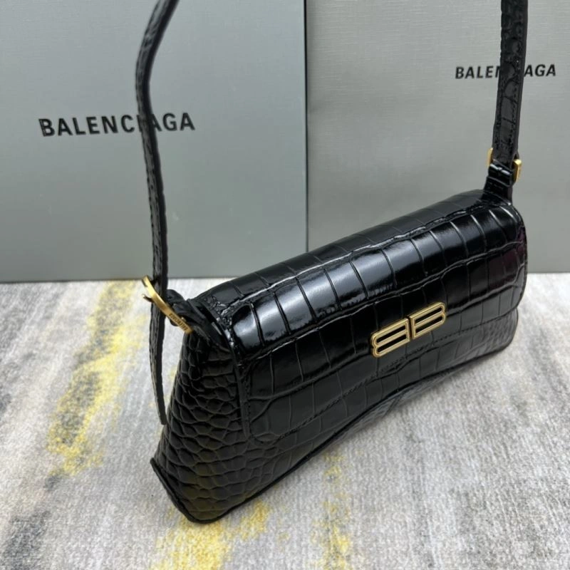 Breathable Balenciaga XX Crocodile Black Lambskin Shoulder Bag 78330