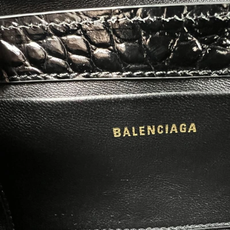 Breathable Balenciaga XX Crocodile Black Lambskin Shoulder Bag 78330