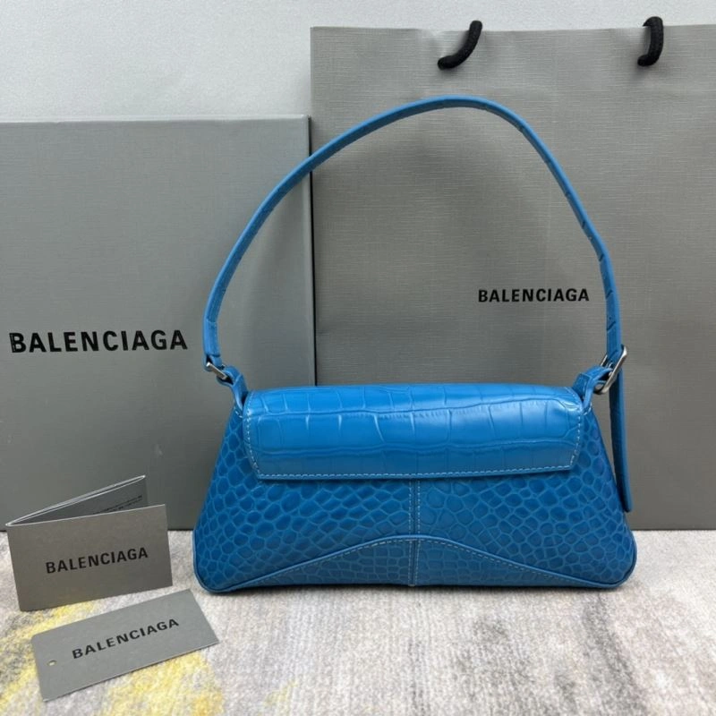 Cozy Balenciaga XX Crocodile Blue Mini Lambskin Underarm Bag 78335