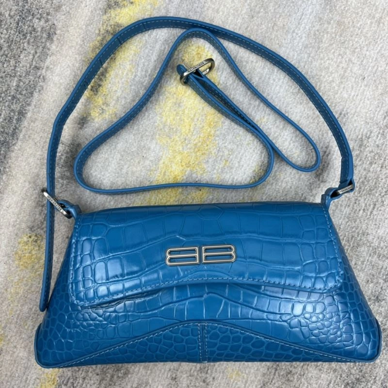 Cozy Balenciaga XX Crocodile Blue Mini Lambskin Underarm Bag 78335