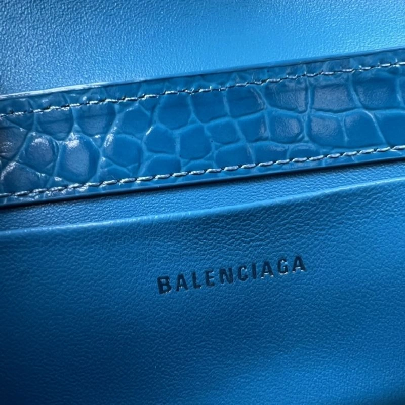 Cozy Balenciaga XX Crocodile Blue Mini Lambskin Underarm Bag 78335