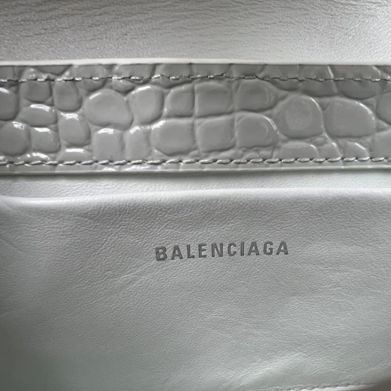 Trendsetting Balenciaga XX Crocodile White Lambskin Underarm Bag 78331