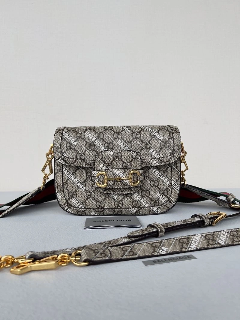 Balenciaga x GUCCI 1955 Printed Saddle Bag - Fashion Anthema OnTrend 78603