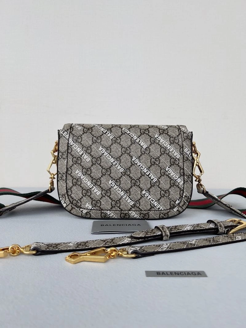 Balenciaga x GUCCI 1955 Printed Saddle Bag - Fashion Anthema OnTrend 78603