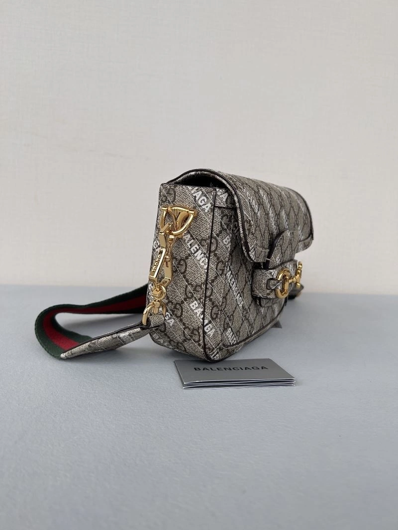 Balenciaga x GUCCI 1955 Printed Saddle Bag - Fashion Anthema OnTrend 78603