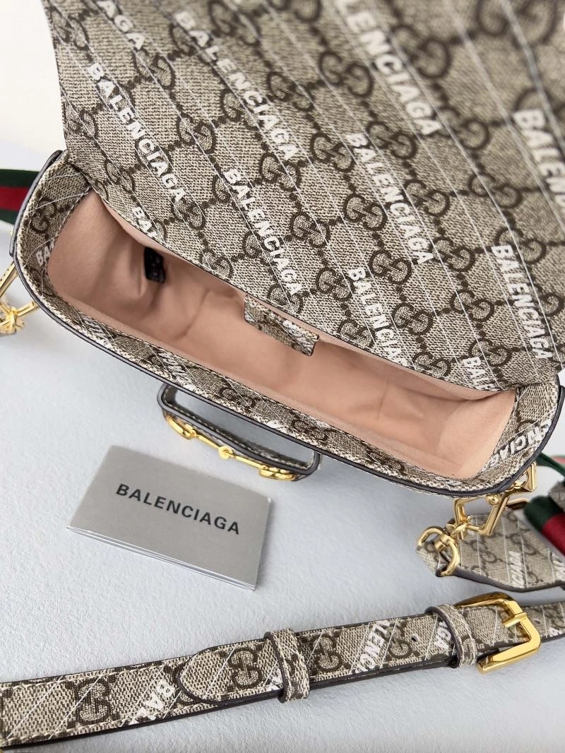 Balenciaga x GUCCI 1955 Printed Saddle Bag - Fashion Anthema OnTrend 78603