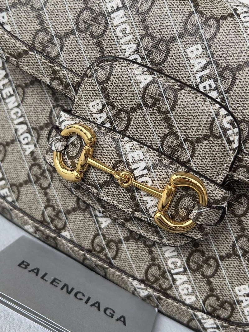 Balenciaga x GUCCI 1955 Printed Saddle Bag - Fashion Anthema OnTrend 78603