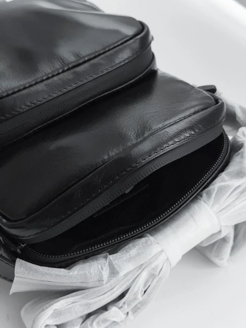 Balenciaga x Under Armour Black Leather Crossbody Bag Chic 38225
