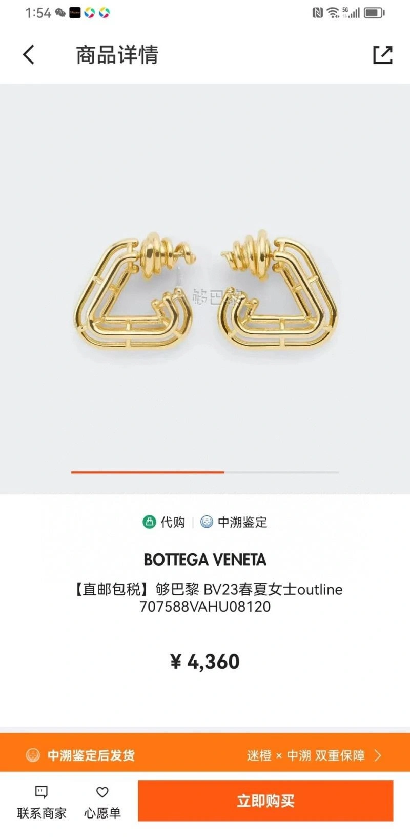 Bottega Veneta Earrings WaterResistant 209478
