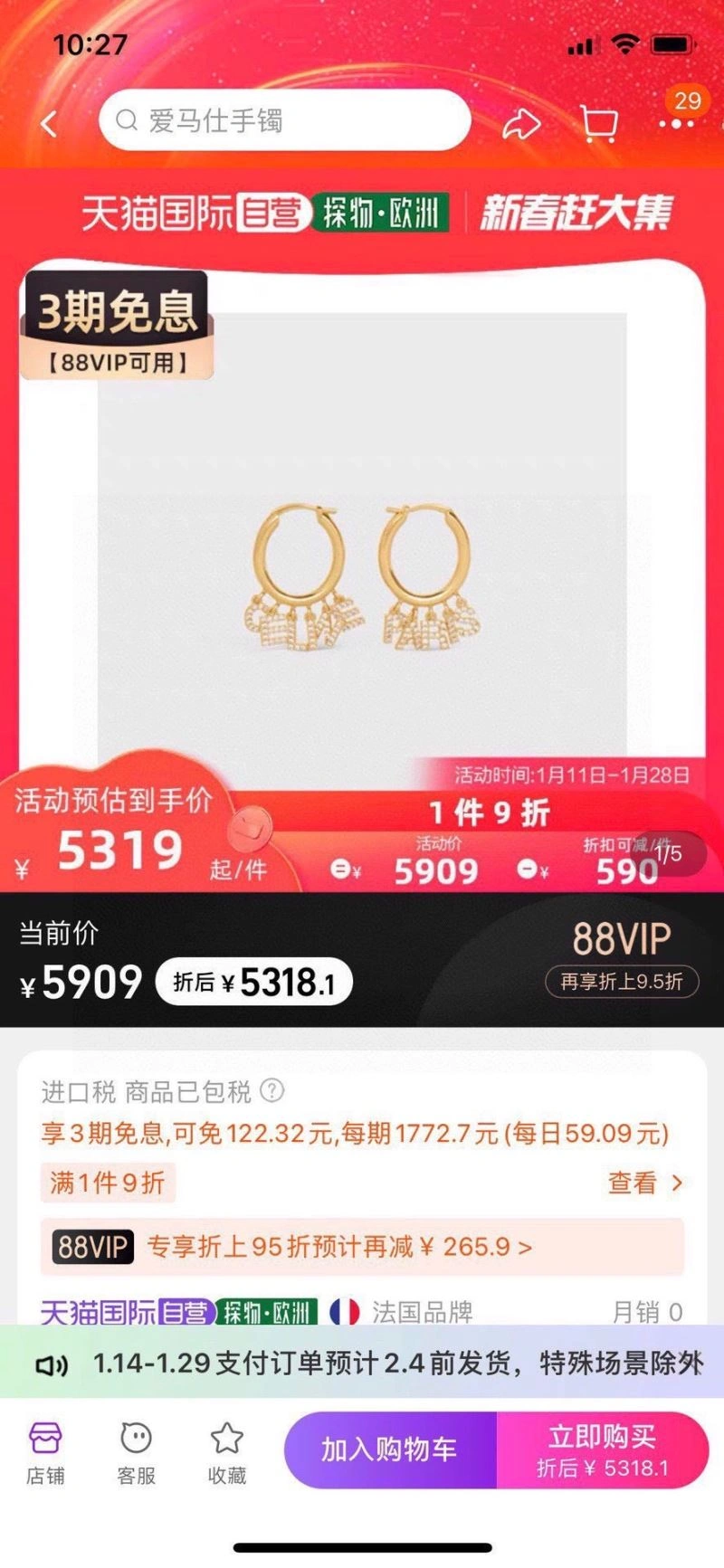 Celine Earrings Snug 218574