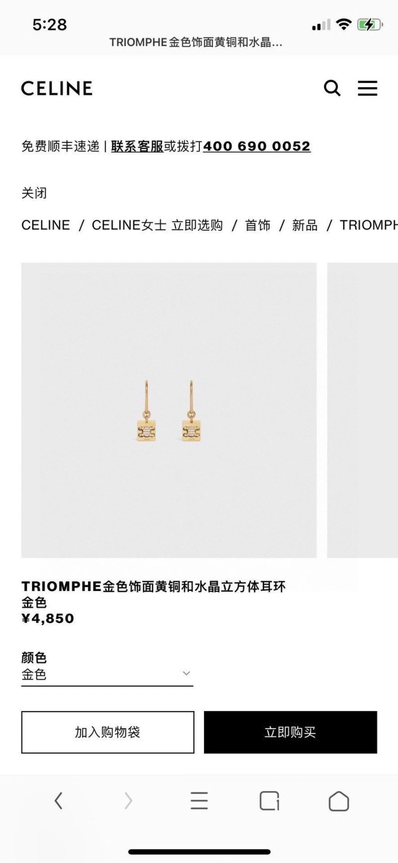 Reliable Celine Earrings 218630