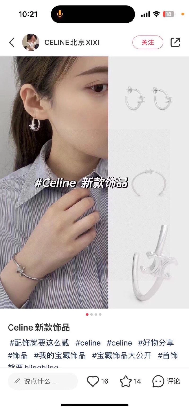 Celine Earrings Flexible 218354