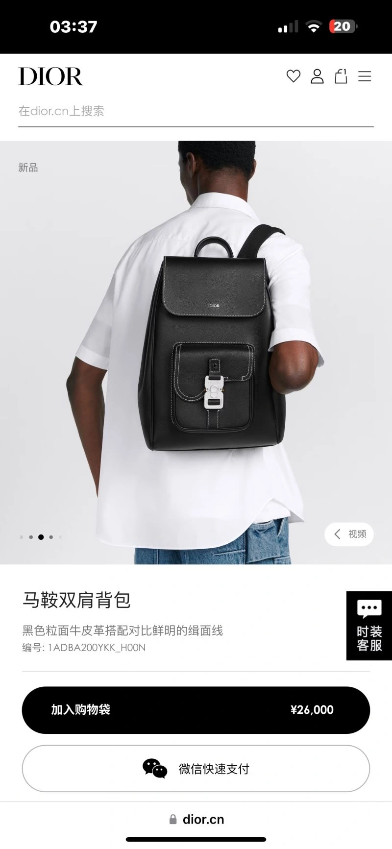Functional Christian Dior Backpacks 71274
