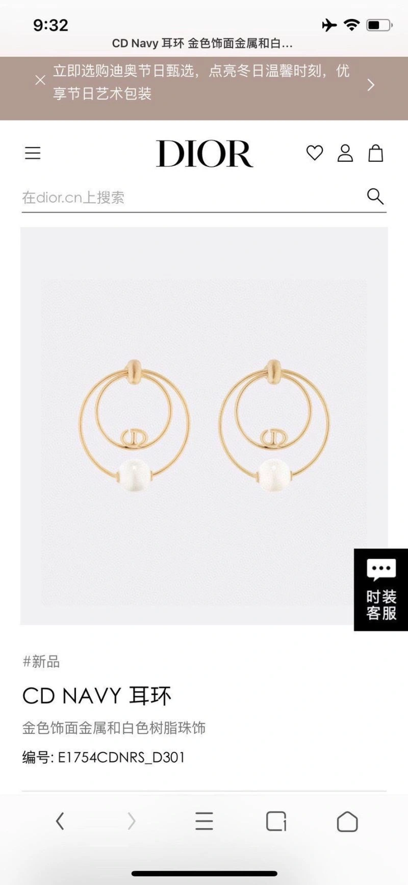 Snug Christian Dior Earrings 236078