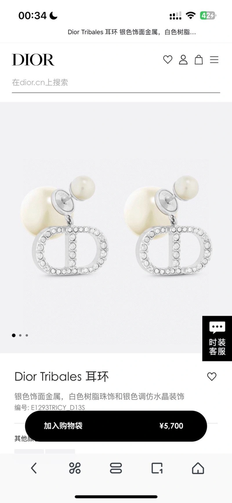 Lightweight Christian Dior Earrings 235813