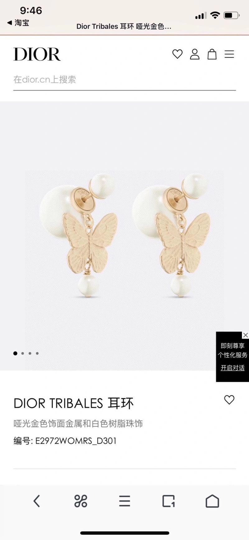 Christian Dior Earrings Contemporary 235294