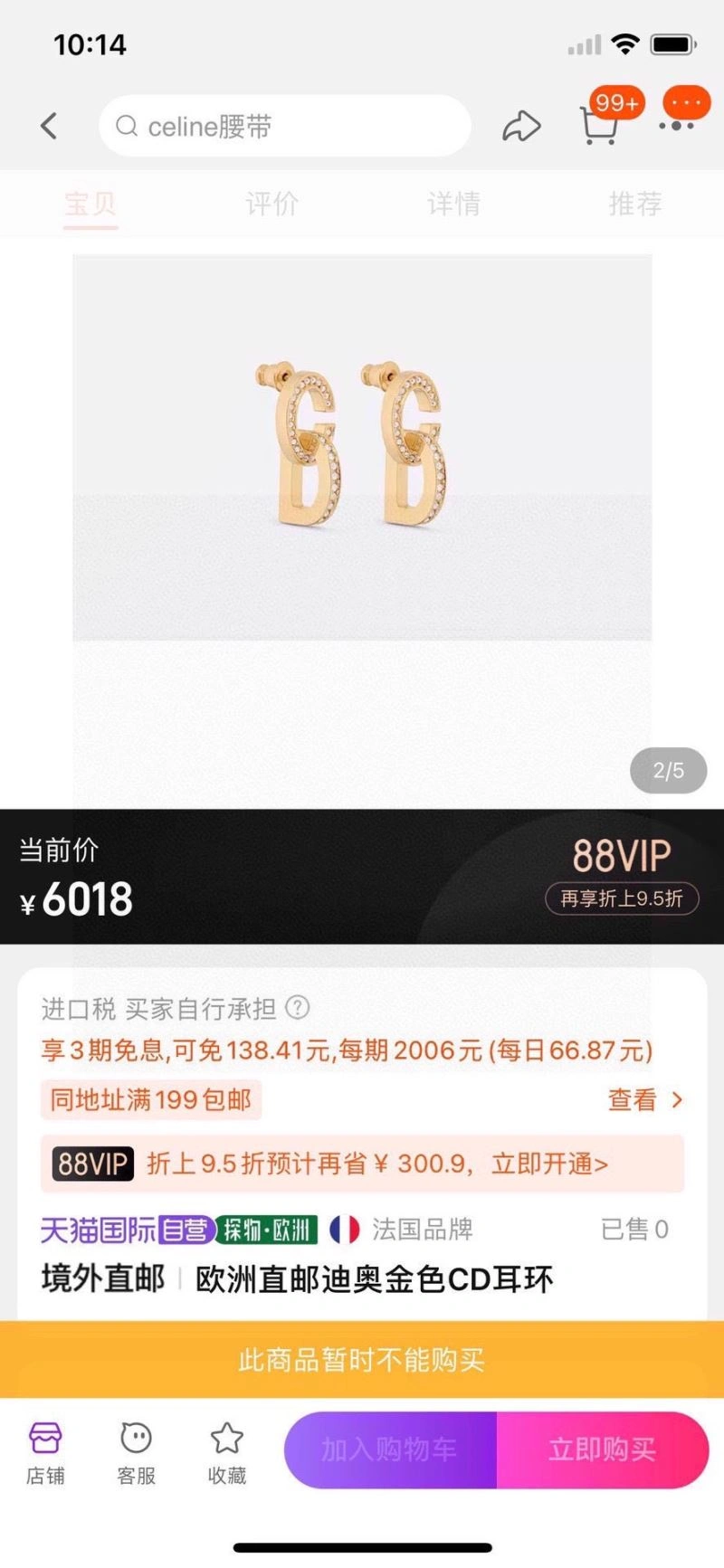 Functional Christian Dior Earrings 235075