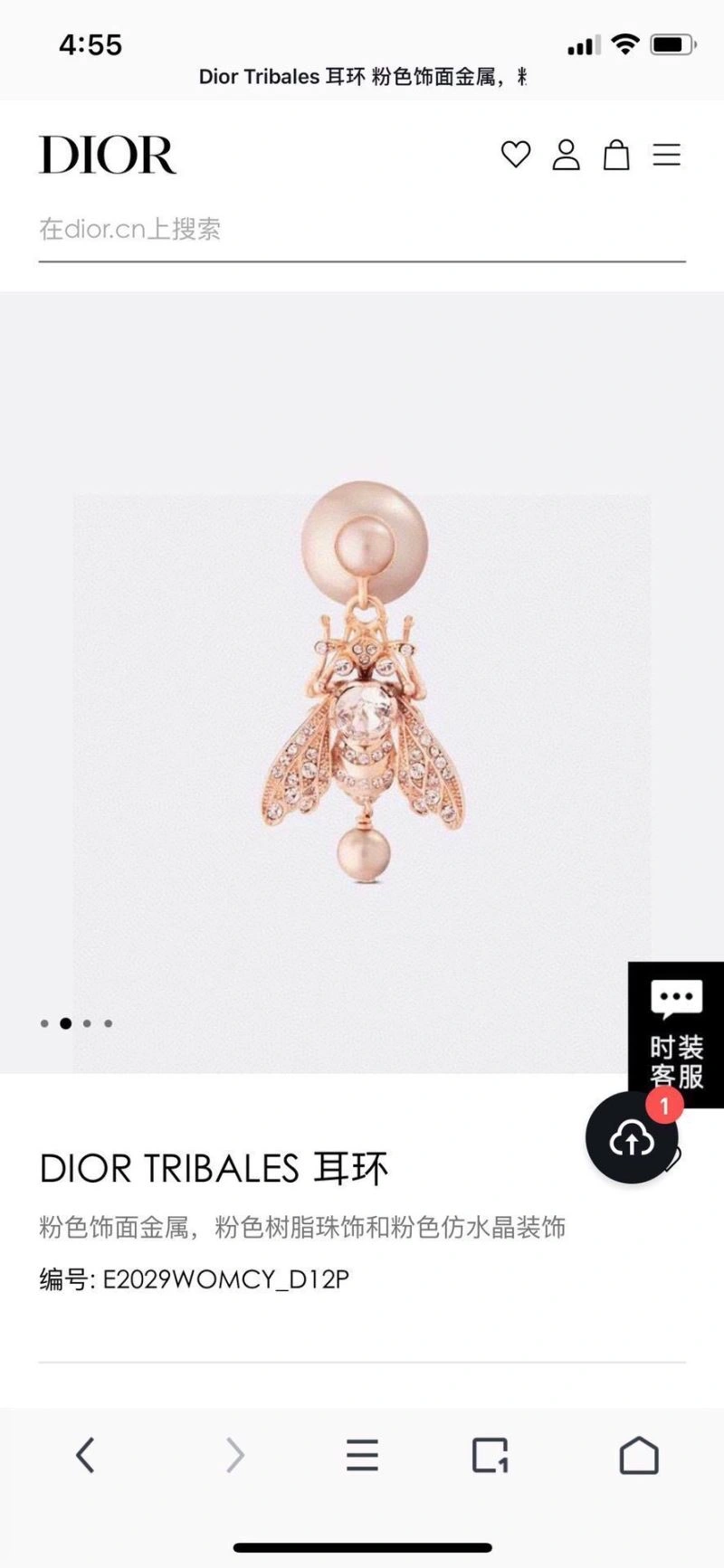 Christian Dior Earrings Bright 235036