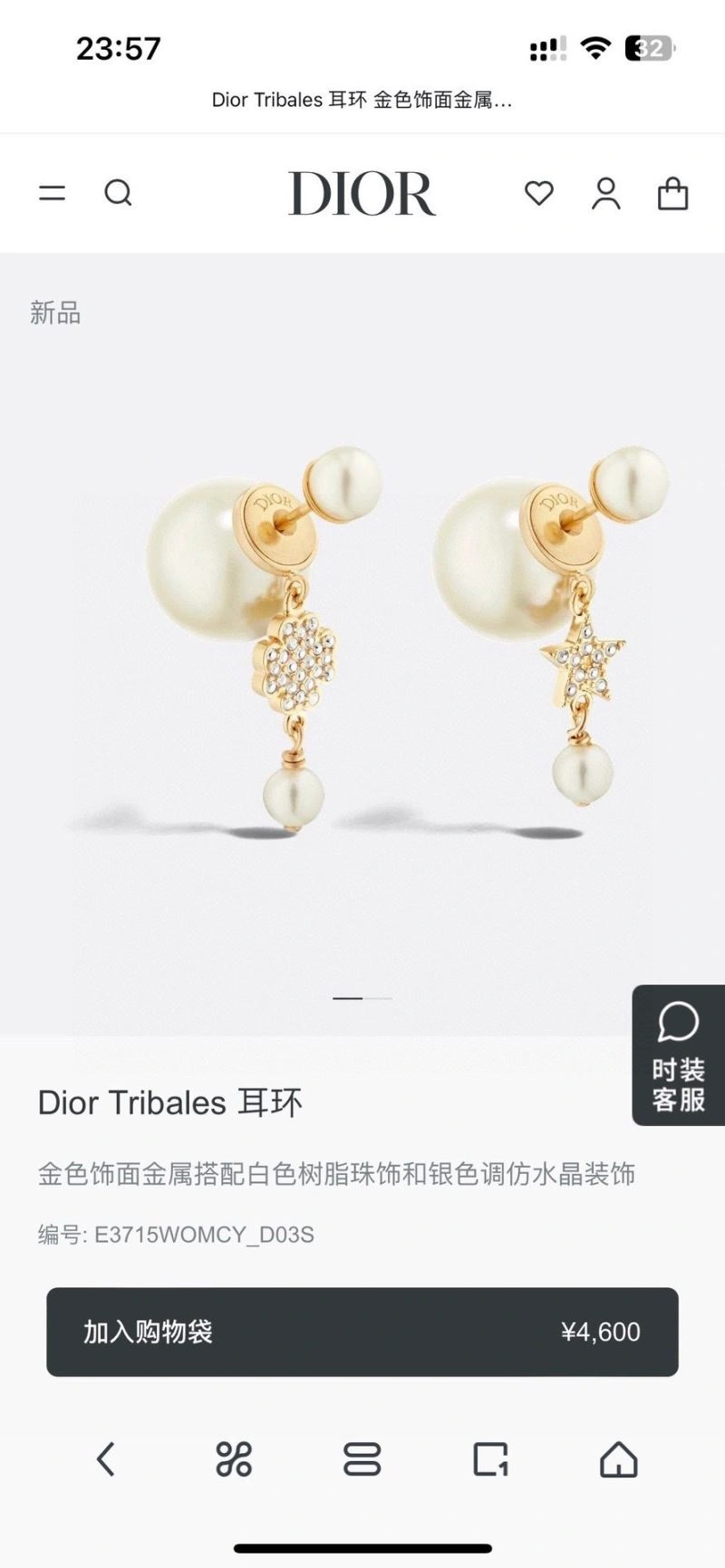 Youthful Christian Dior Earrings 234525