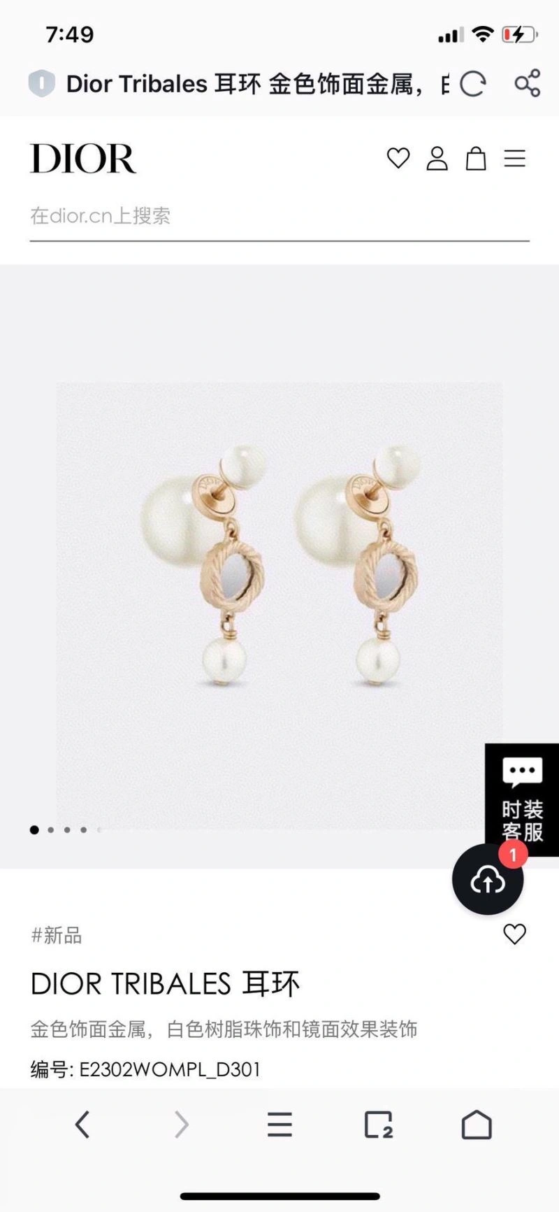 Christian Dior Earrings MultiPurpose 234495