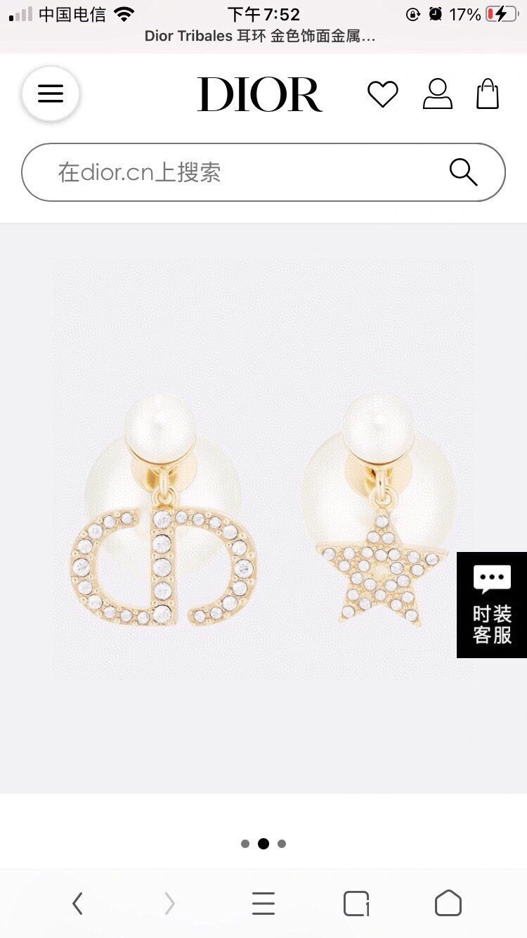 Christian Dior Earrings WrinkleFree 234476