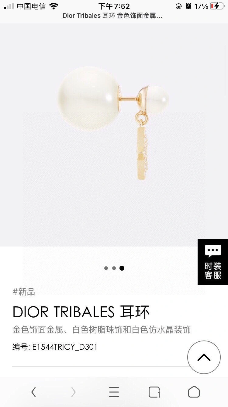 Christian Dior Earrings WrinkleFree 234476