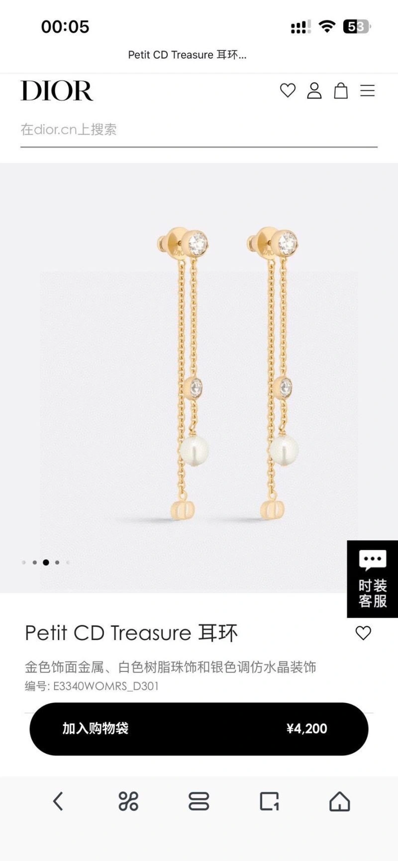 Christian Dior Earrings Breathable 233947