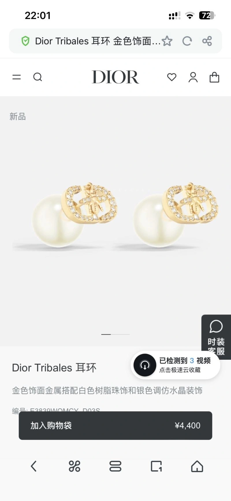 Christian Dior Earrings EasyMatch 233545