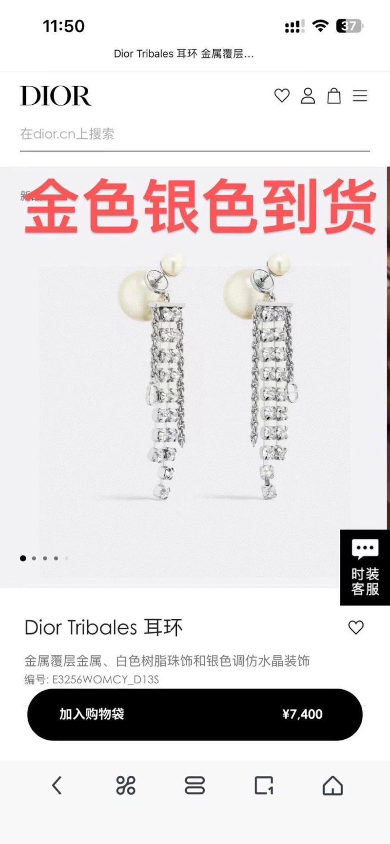 Christian Dior Earrings WeatherProof 233182