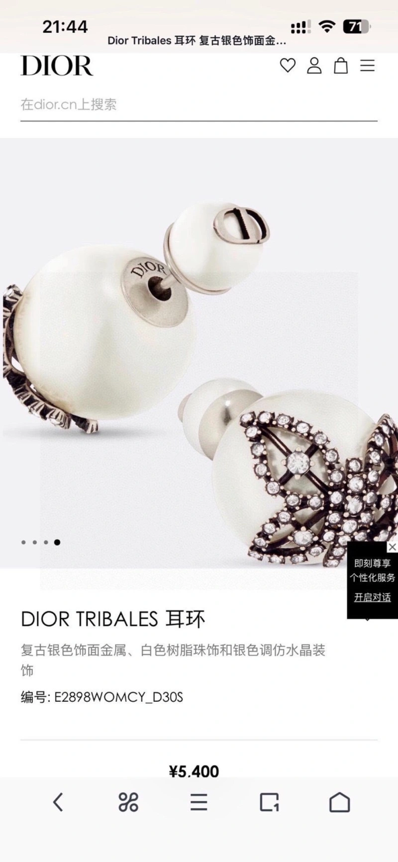 WeatherProof Christian Dior Earrings 233147