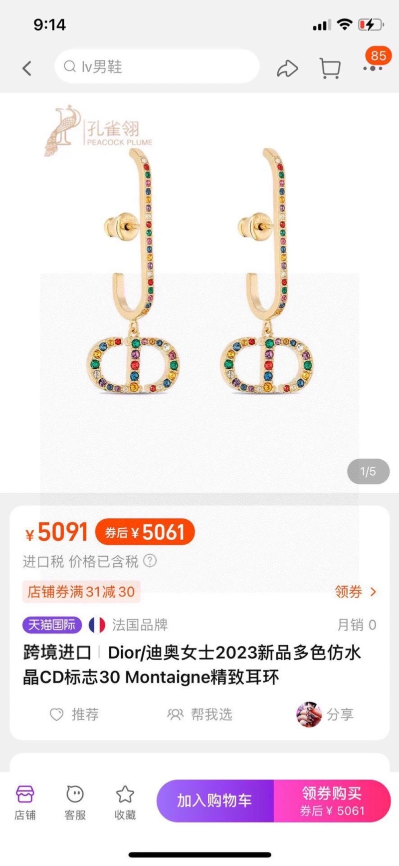 Lightweight Christian Dior Earrings 233169