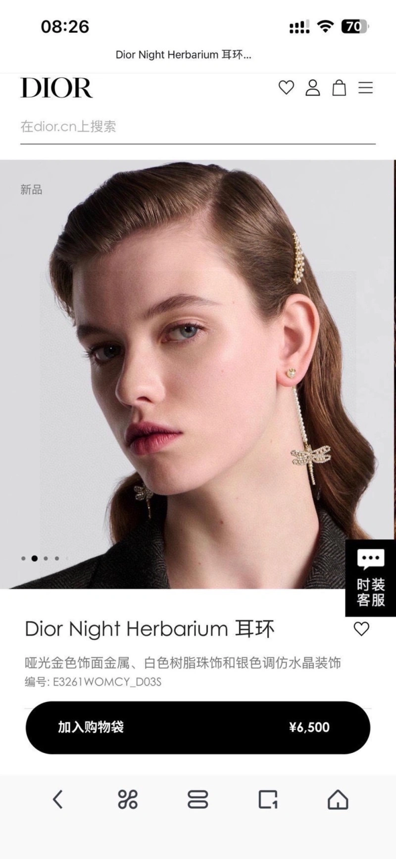 Christian Dior Earrings Sporty 232938
