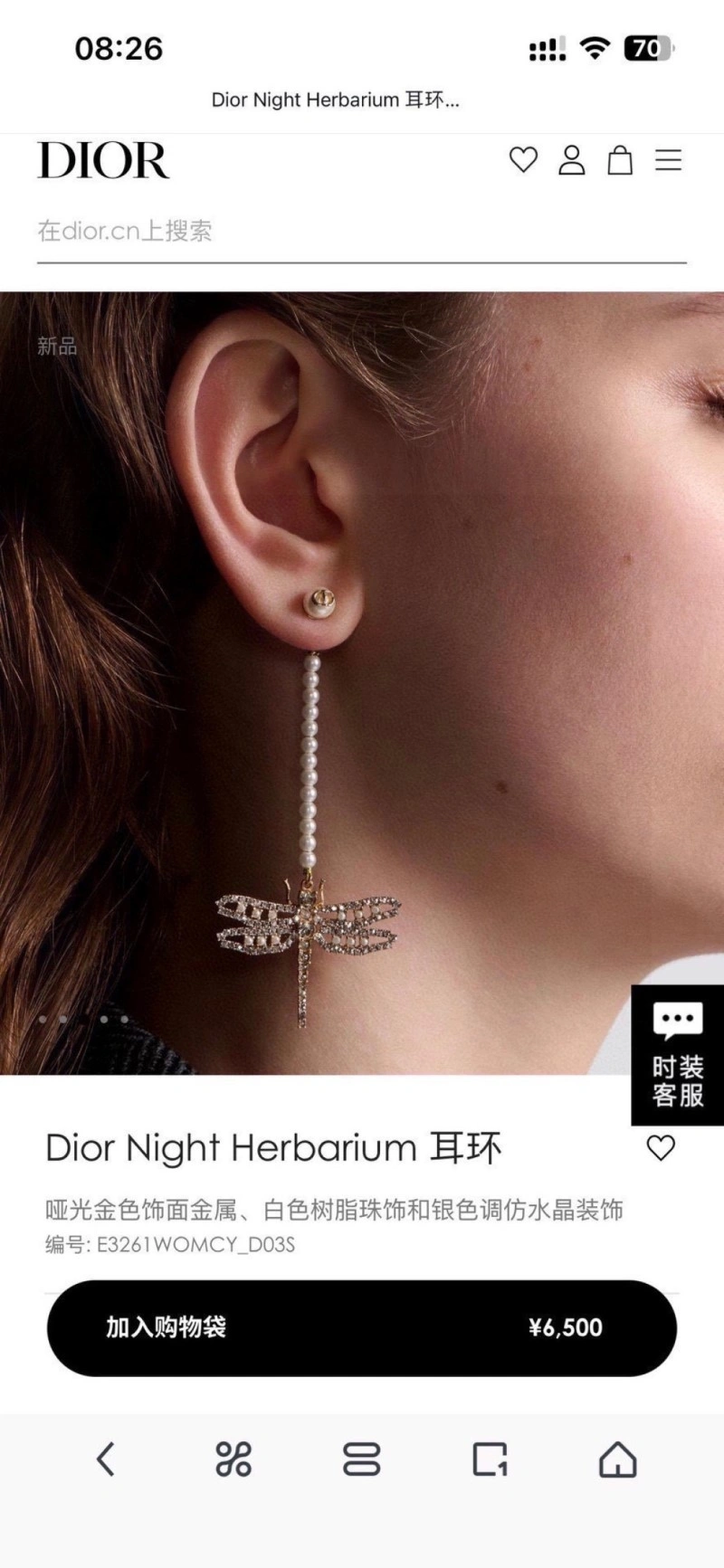 Christian Dior Earrings Sporty 232938